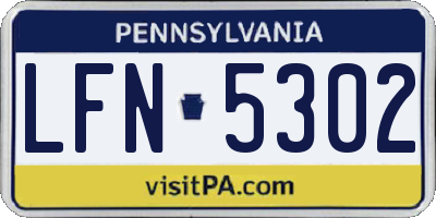 PA license plate LFN5302