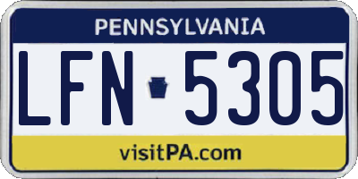 PA license plate LFN5305