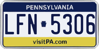 PA license plate LFN5306