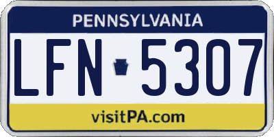 PA license plate LFN5307