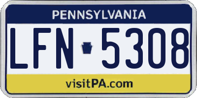 PA license plate LFN5308