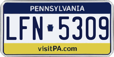 PA license plate LFN5309