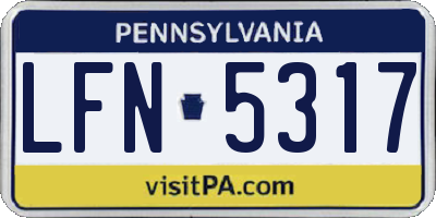 PA license plate LFN5317
