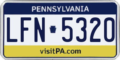 PA license plate LFN5320