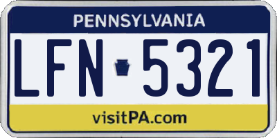 PA license plate LFN5321
