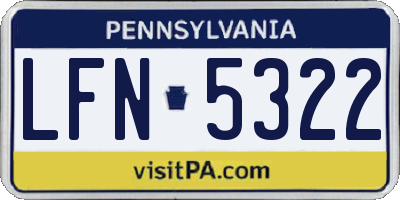PA license plate LFN5322