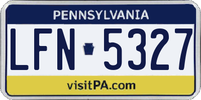 PA license plate LFN5327