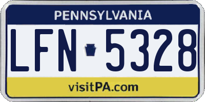 PA license plate LFN5328
