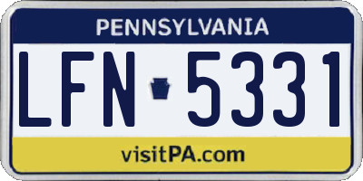 PA license plate LFN5331