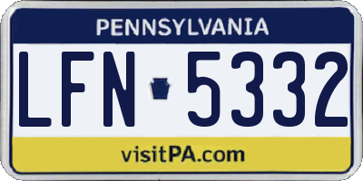 PA license plate LFN5332