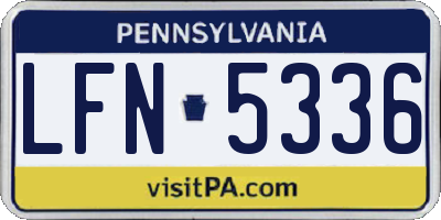 PA license plate LFN5336