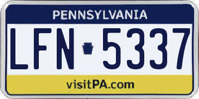 PA license plate LFN5337