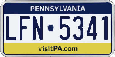 PA license plate LFN5341