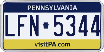 PA license plate LFN5344