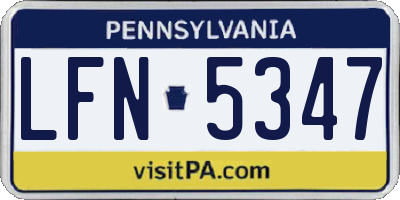PA license plate LFN5347