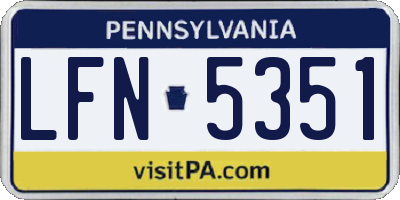 PA license plate LFN5351