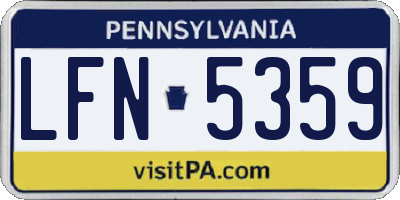 PA license plate LFN5359