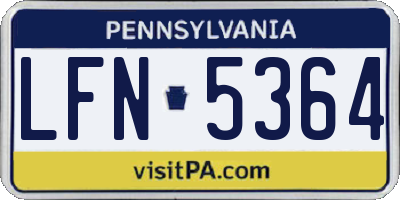 PA license plate LFN5364