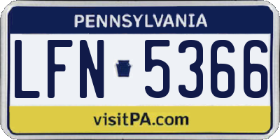 PA license plate LFN5366