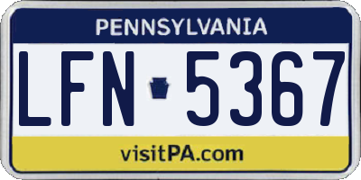 PA license plate LFN5367