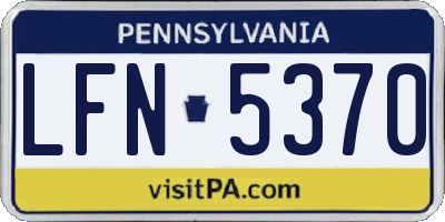 PA license plate LFN5370