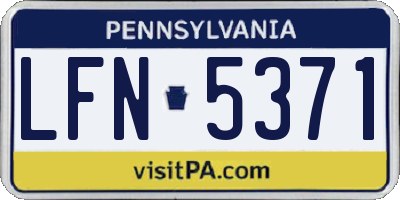 PA license plate LFN5371