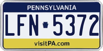 PA license plate LFN5372