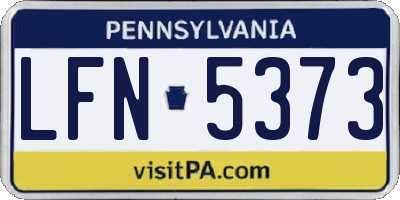 PA license plate LFN5373