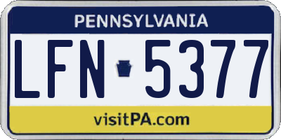 PA license plate LFN5377