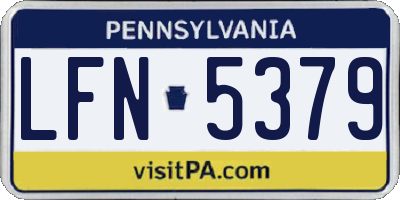 PA license plate LFN5379