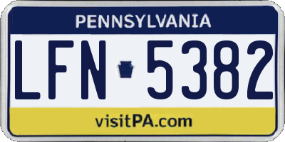 PA license plate LFN5382