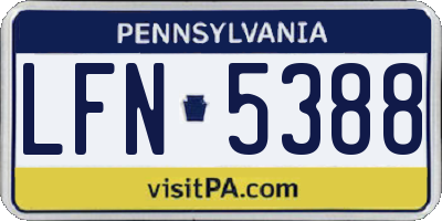 PA license plate LFN5388