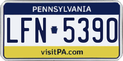 PA license plate LFN5390