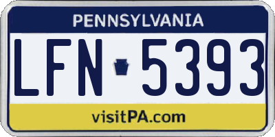 PA license plate LFN5393