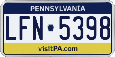 PA license plate LFN5398
