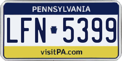 PA license plate LFN5399
