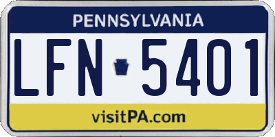 PA license plate LFN5401