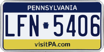 PA license plate LFN5406