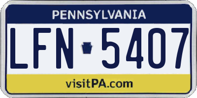 PA license plate LFN5407