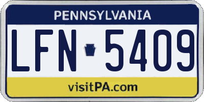 PA license plate LFN5409