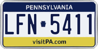PA license plate LFN5411