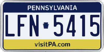 PA license plate LFN5415