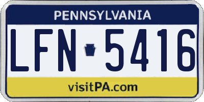 PA license plate LFN5416