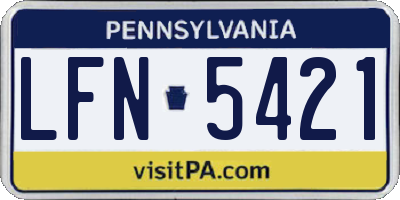PA license plate LFN5421