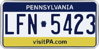 PA license plate LFN5423