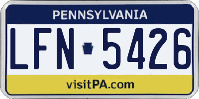 PA license plate LFN5426