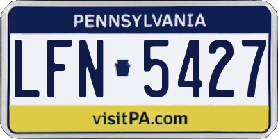 PA license plate LFN5427