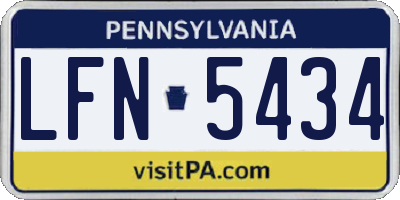 PA license plate LFN5434