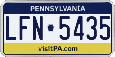PA license plate LFN5435