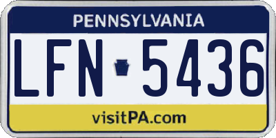 PA license plate LFN5436